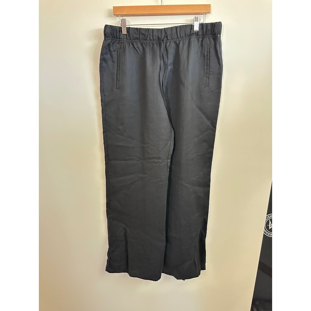 Zara Black Lyocell Blend Wide Leg Drawstring Trousers Pants XL 7102/160/800
